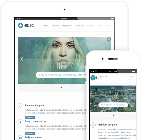 Hideo, mobile first template